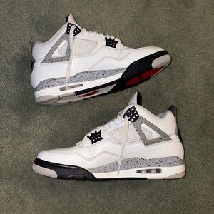Jordan 4 white cement shoe